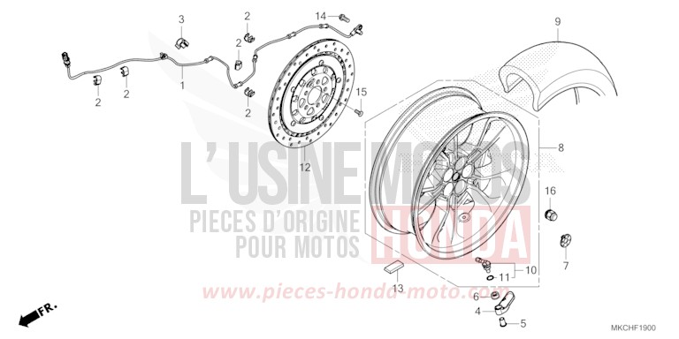 REAR WHEEL for Gold Wing CANDY ARDENT RED (R367B) from 2021